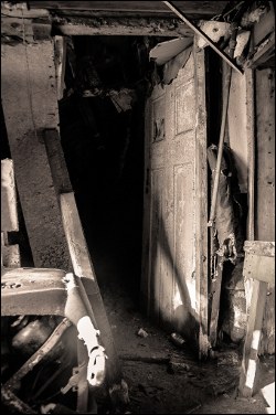 Creepy basement door.