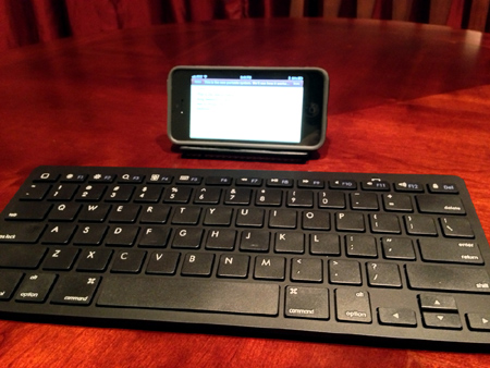 Writing Setup with Anker Bluetooth Wireless Keyboard.