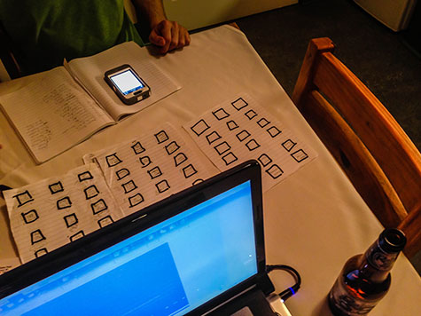 Plotting notes in little squares
