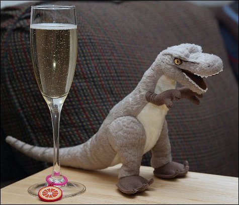 Champagne and dinosaurs!