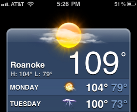 Some days were OVER 109.
