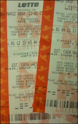 Texas lottery ticket