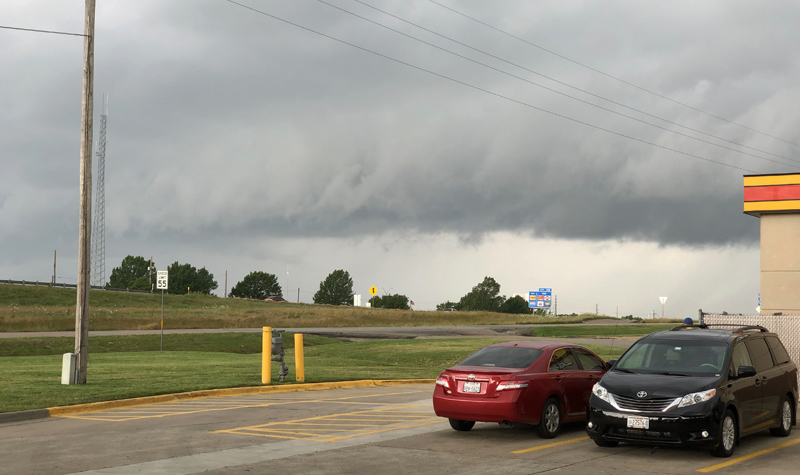 Line of ominous clouds.