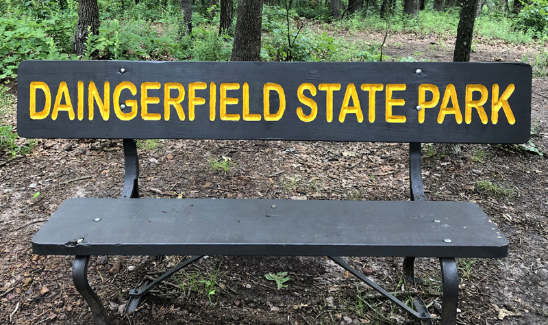 Daingerfield State Park bench.