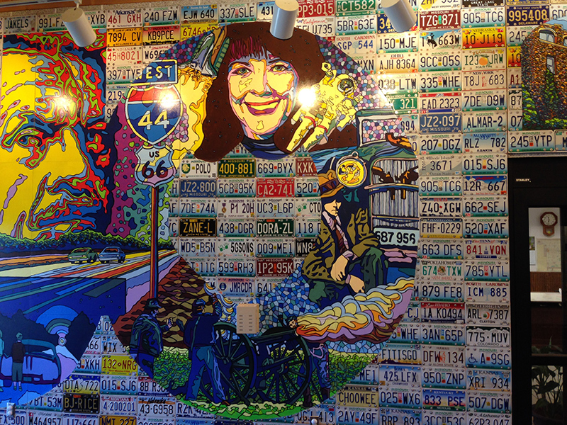 A mural inside the Route 66 Welcome Center.