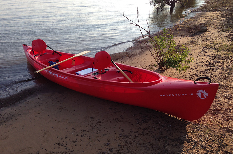 Mad River Adventure 16 Canoe on an Island Beach