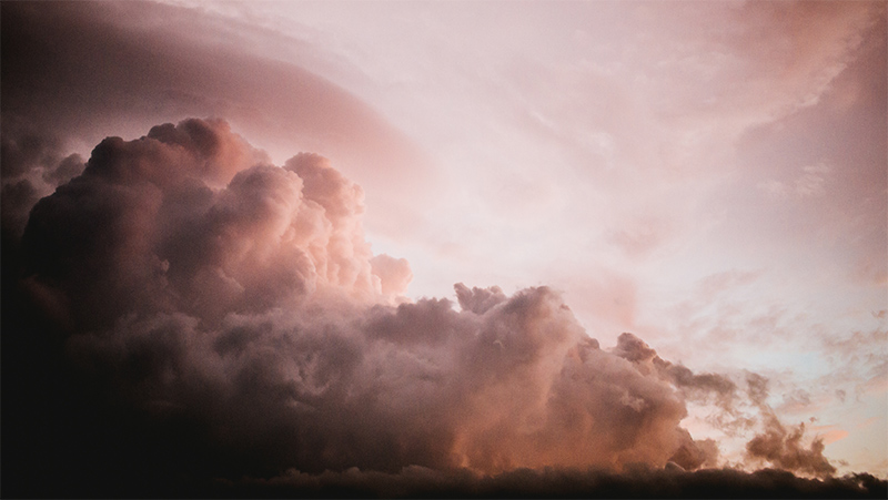 Pink puffy clouds