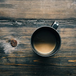 Coffee cup on a wooden table