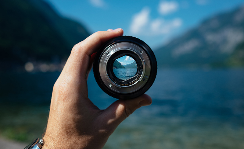 Landscape through camera lens