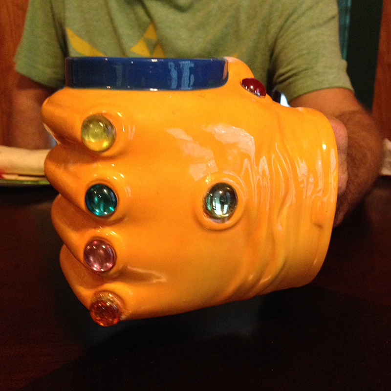 Infinity Gauntlet coffee mug.