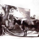 The Innocent Eye Test, by Mark Tansey - Cow looking at a painting of a cow.