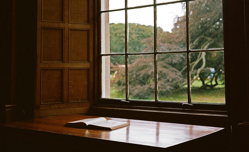 Book on a desk (with window)