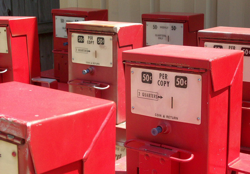 Newspaper machines.
