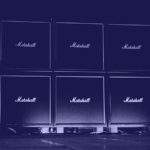 Stack of Marshall amplifiers.