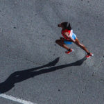 A woman running in a race