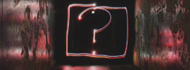 Question mark drawn with light.