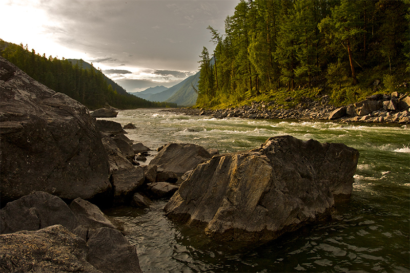 Boulders in a river