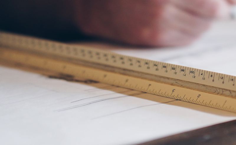 A ruler on a table.