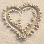 Heart drawn in sand