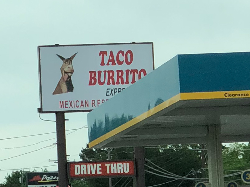 Taco Burrito Express sign.