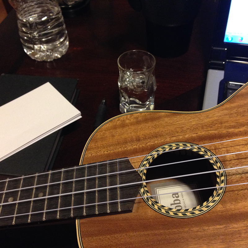 When the writing was done, the ukuleles came out...